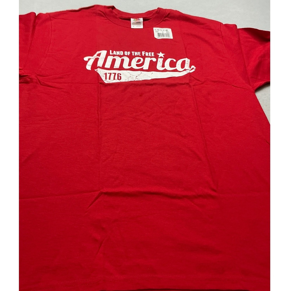 Fruit of the Loom America 1776 T-Shirt Red Graphic Tee Size XL NWT